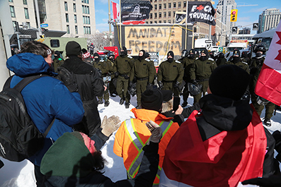 Police Break Up Ottawa Truck Protest : February 2022 : Personal Photo Projects : Photos : Richard Moore : Photographer